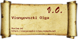 Visnyovszki Olga névjegykártya